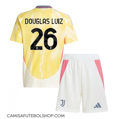 Camisa de time de futebol Juventus Douglas Luiz #26 Replicas 2º Equipamento Infantil 2024-25 Manga Curta (+ Calças curtas)